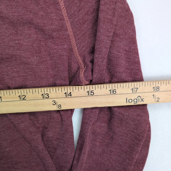 Madewell Mock Neck Long Sleeve Top Heather Plum L - Picture 9 of 9
